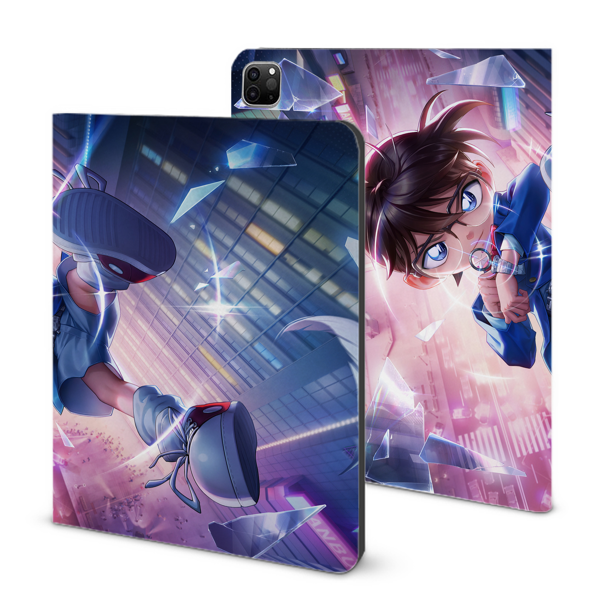 （画像用） 名探偵コナン Detective Conan IPad ケース ブック型 PUレザー TPU 耐衝撃 軽量 薄型 ペン収納なし 全面保護 IPad 各モデル対応